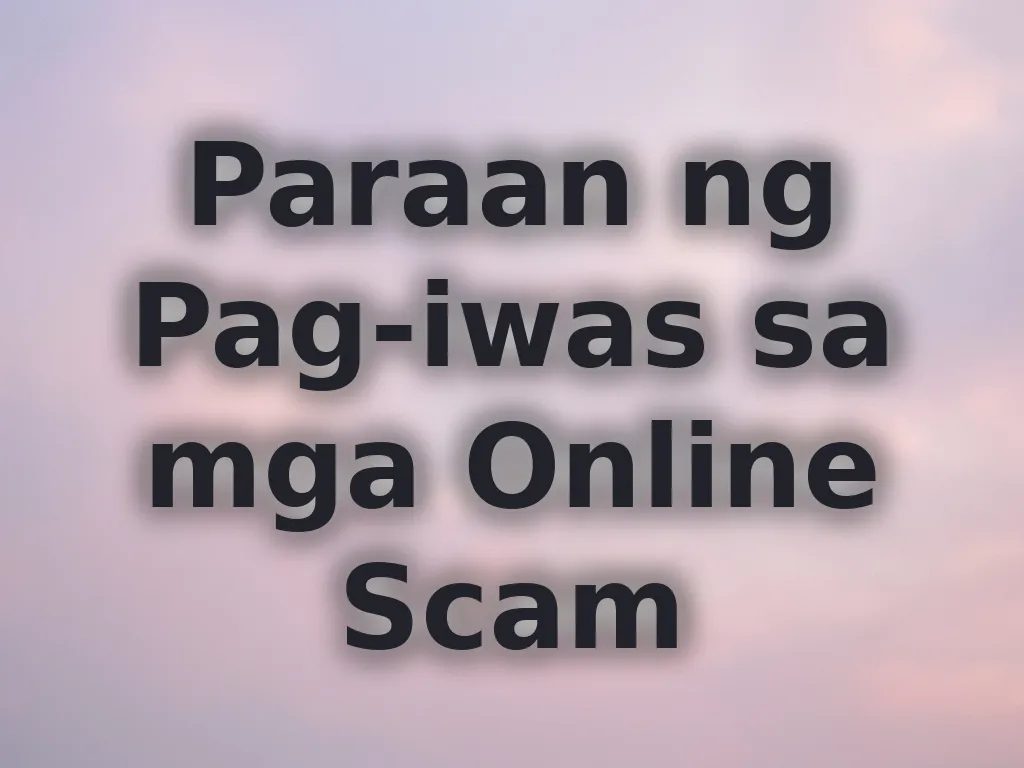 Pag-iwas sa scams